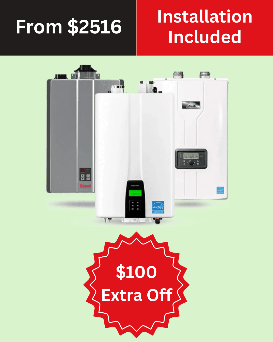 Tankless water heater prices